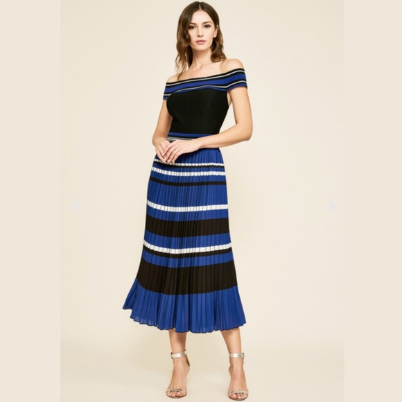 Tadashi Shoji Dresses & Skirts - Tadashi Shoji Powell Pleated Midi Dress XL Blue